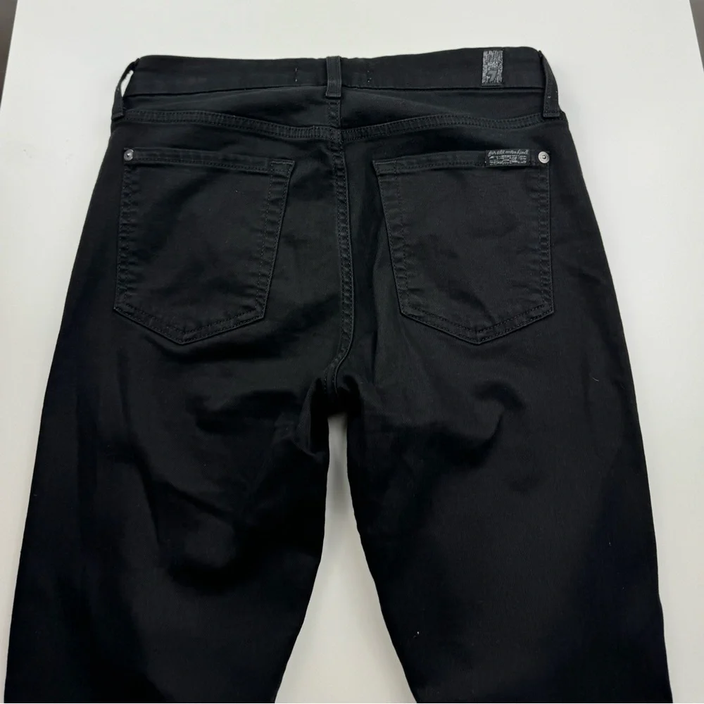 Seven 7 For All Mankind‎ b(air) 27 Black Distressed The Ankle Super Skinny Jeans